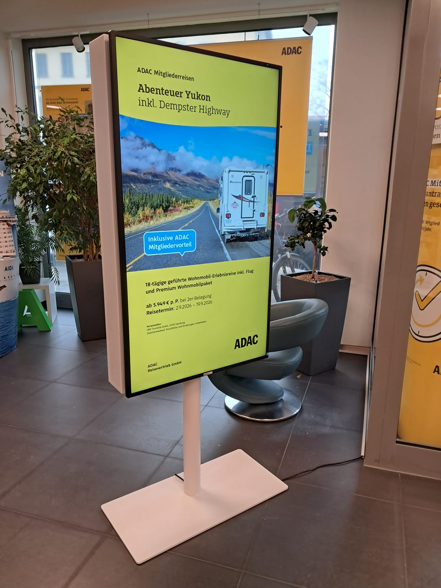 Displayansicht im Reisebüro